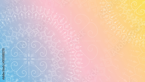 Pastel Gradient Mandala with White Ornamental Design