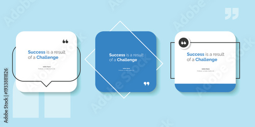 Set Bubble testimonial banner, quote, infographic. Social media post template designs for quotes. Empty speech bubbles, quote bubbles and text box