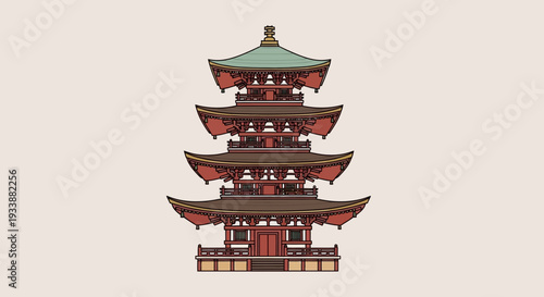 Japanese Pagoda Architecture, Traditional East Asian Temple