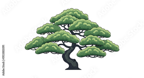 Stylized Pixel Art Pine Tree