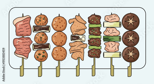 Assorted Japanese Yakitori Skewers