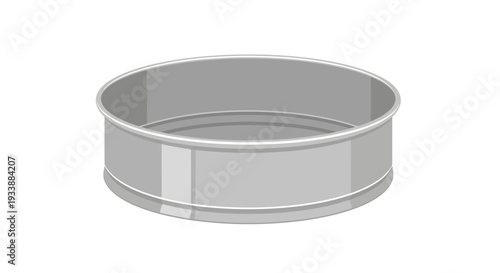 Empty round metal baking pan, a versatile kitchen utensil for preparing delicious cakes, desserts, and various culinary creations, isolated vector illustration