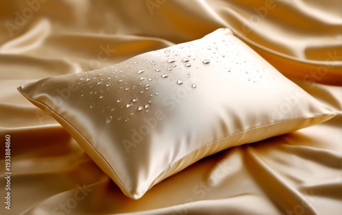 Elegant Silk Pillowcase with Water Droplets Decor