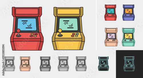 Pixel Art Arcade Machines Collection