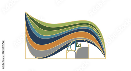 Eco friendly wave design for earth day, promoting sustainability and environmental protection with renewable energy