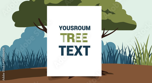 Sustainable Earth Day concept with eco-friendly tree and green energy message for environmental protection and climate action