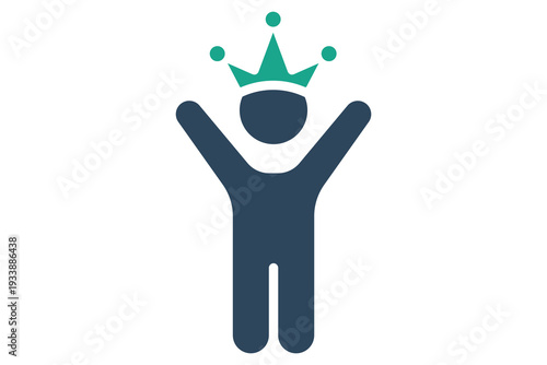 Crown solid icon. Icon related to luxury. success elements vector illustration