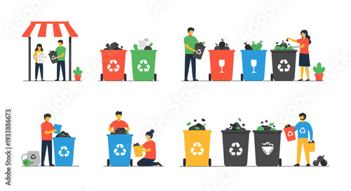 Eco-friendly waste management on Earth Day promoting sustainability and environmental protection through proper recycling practices and green living