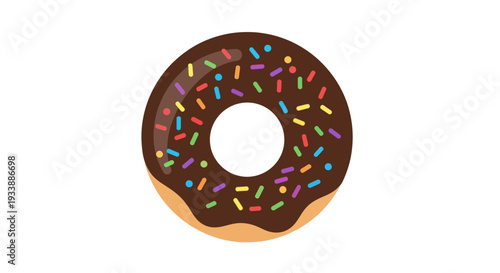 Delicious Chocolate Donut with Colorful Sprinkles - A Sweet Treat for Any Occasion