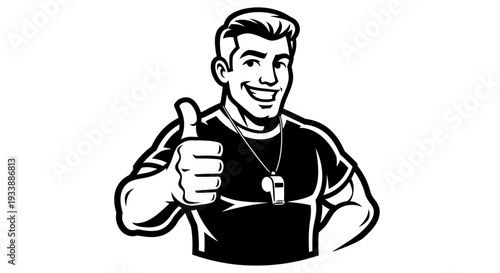 Man Giving Thumbs Up Gesture Illustration 1.