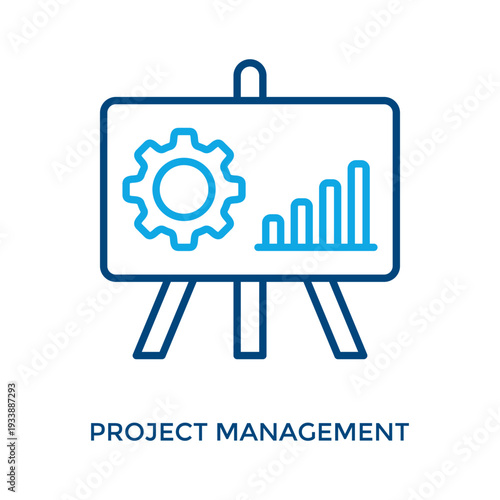 Project Management Icon Outline Color Style. Vector Illustration For Graphic Design