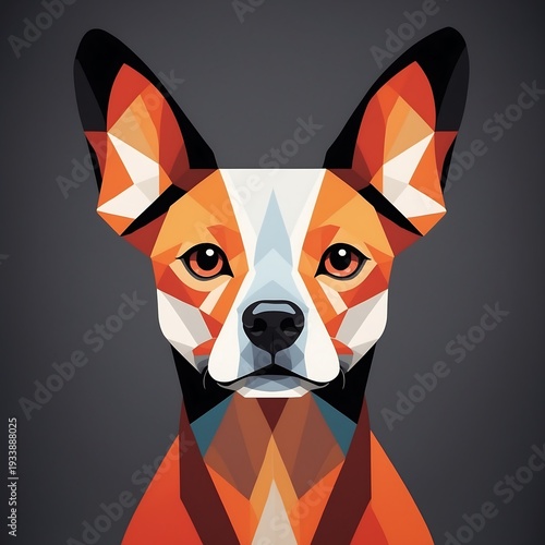 Geometric Dog Portrait A Striking Polygonal Art Representation of a Canine Companion
