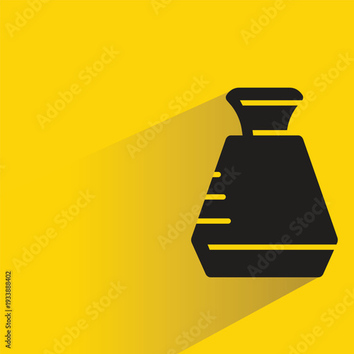 ceramic vase with drop shadow in yellow background