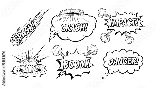 Comic book explosive: A dynamic illustration captures the thrilling action of explosions, featuring bold sound effects and dramatic visuals.