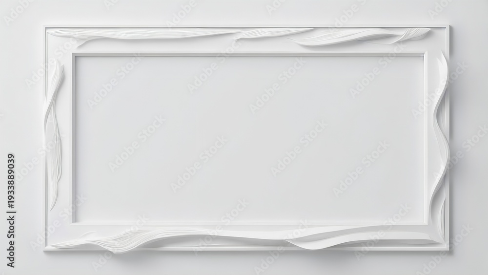 Obraz premium 抽象ラインで構成されたシンプルなピュアホワイトのフレーム