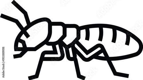 Line Art Illustration of a Termite Insect.