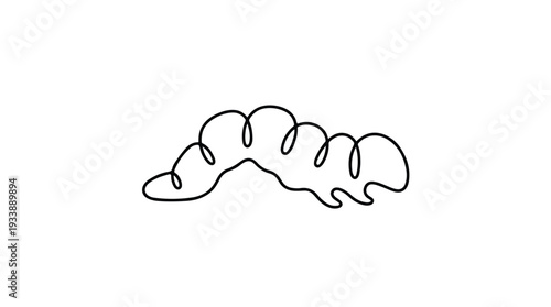 Simple Line Drawing of a Caterpillar.