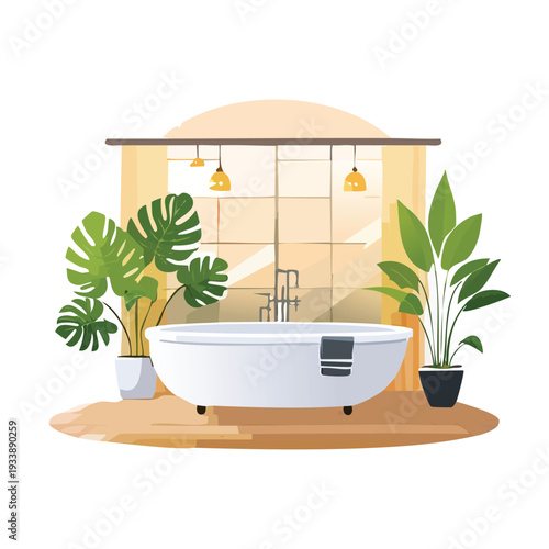 Modern bathroom interior design illustration