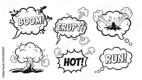 Comic Explosion: A dynamic illustration bursts with bold typography and evocative graphics, capturing the raw energy of explosive comic exclamations. 