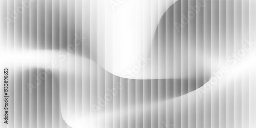 Abstract grayscale background with soft gradient waves and vertical translucent stripes, smooth flowing shapes. Eps10