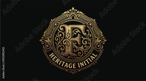 Elegant Heritage Initial F Logo Design.