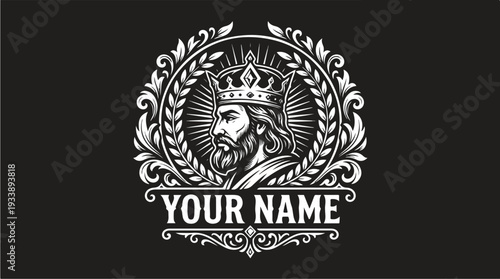 Kings Regal Emblem with Laurel Wreath and Crown.