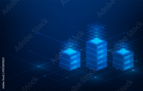 digital big data server online technology network on blue background. vector illustration fantastic technology. vector illustration fantastic technology.