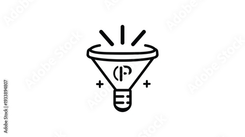Hand-drawn vector illustration of a pencil and an electric lamp ice cream cone design as a light bulb icon symbol representing a creative energy idea concept