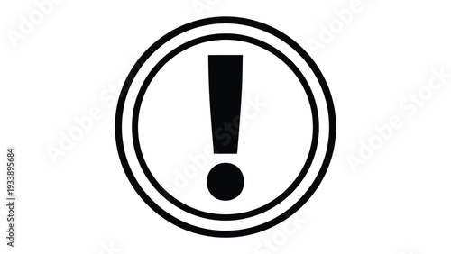 Warning Symbol: A simple yet powerful illustration featuring an exclamation mark within a circle, representing caution and alert, the stark contrast evokes a sense of urgency and awareness.