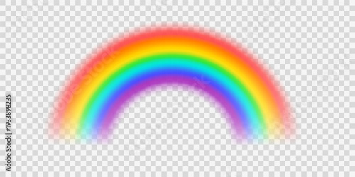 Thick rainbow with transparent light ends. Vector