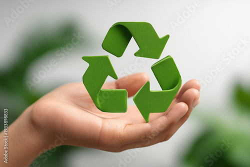 Hand hold the circular economy icon. The concept of eternity, endless and unlimited, circular economy for future growth of business and environment sustainable