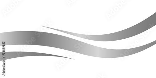 Flowing waves and swooshes with silver gradient for a luxurious border or footer on a certificate, banner