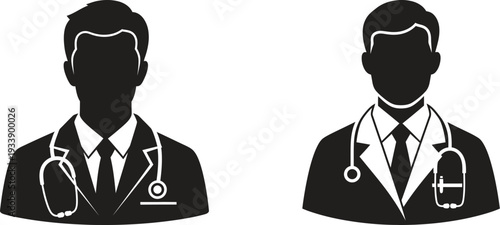 Two doctors wearing stethoscopes in professional attire