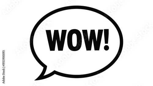 Wow! Speech Bubble: A speech bubble with WOW! written inside, perfect for conveying surprise, amazement, or exclamation. 