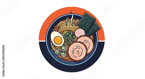 Delicious Ramen Bowl Illustration