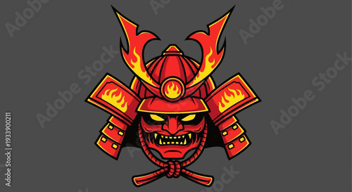 Fiery Samurai Mask Emblem