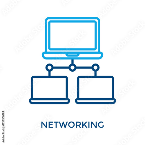 Networking Icon Outline Color Style. Vector Illustration For Graphic Design