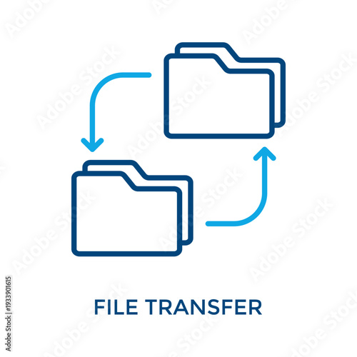 File Transfer Icon Outline Color Style. Vector Illustration For Graphic Design