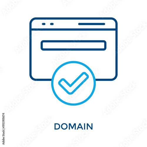 Domain Icon Outline Color Style. Vector Illustration For Graphic Design