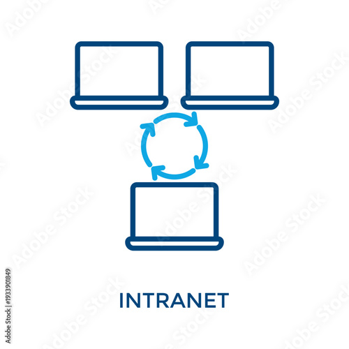 Intranet Icon Outline Color Style. Vector Illustration For Graphic Design