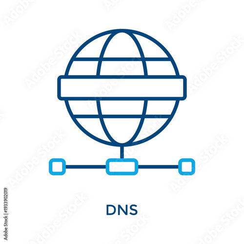 Dns Icon Outline Color Style. Vector Illustration For Graphic Design
