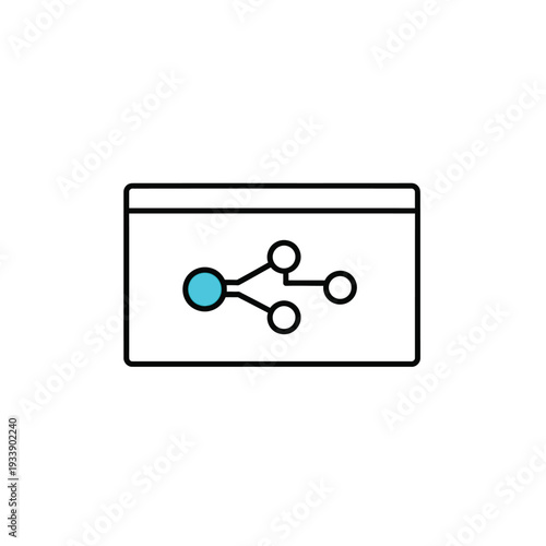 Conceptual illustration of a digital network connection inside a web browser window, symbolizing data sharing, content distribution, and online communication for modern technological applications