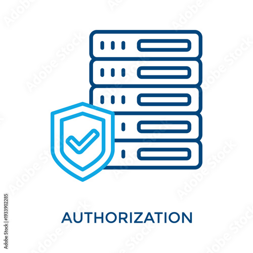Authorization Icon Outline Color Style. Vector Illustration For Graphic Design