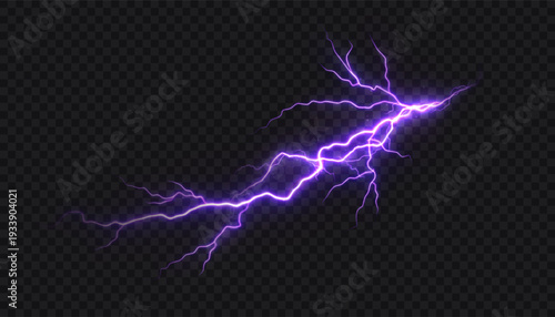 A vibrant purple lightning bolt creates a dynamic energy effect. Vector for dark backgrounds.