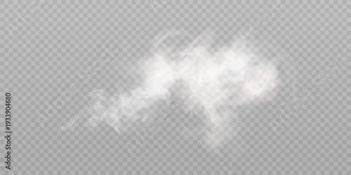A floating white cloud of smoke creates a subtle texture on a transparent background.