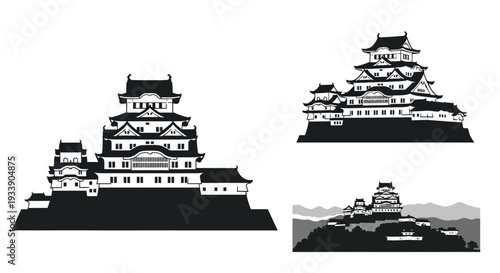 Japanese Castles Silhouette Collection
