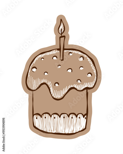 Traditional Easter Cake Doodle Style