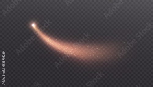 The glowing golden trail creates an elegant cosmic or magical effect on a dark background.