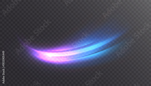 Light stream with flowing binary code representing modern data transfer on transparent background