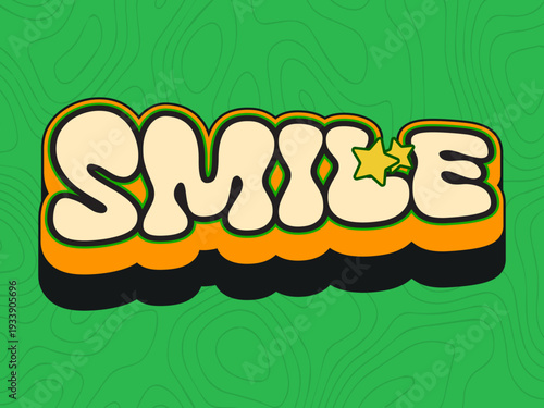 Retro 3D Social Media Text Set with Bold Yellow Typography